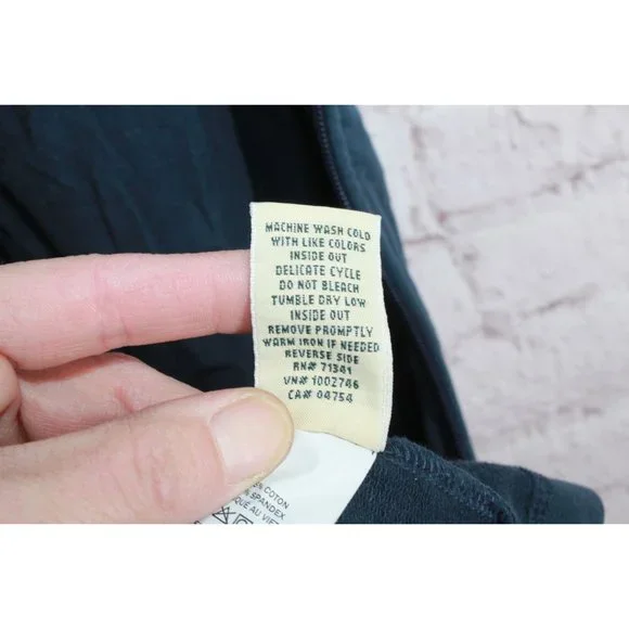 LL Bean Navy Blue Cotton Blend Robe Long Full Zip Size L Pet - Picture 10 of 12